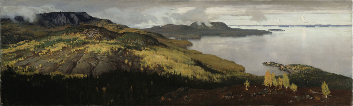 autumn landscape of lake pielisjarvi
